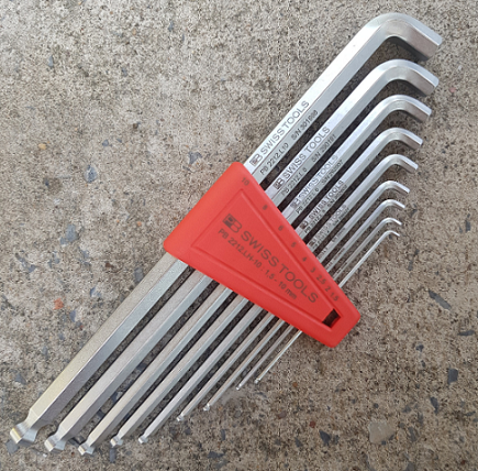 Bộ lục giác 100° đầu bi PB Swiss Tools PB 2212.LH-10, gồm 9 chi tiết 1.5-10mm chất liệu hợp kim thép