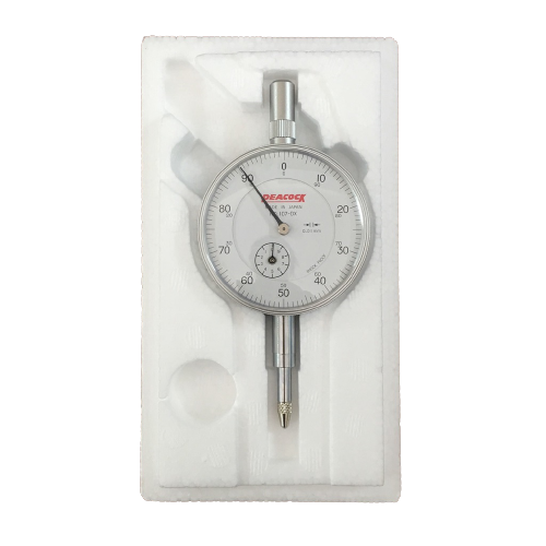 Đồng hồ so cơ chân thẳng Peacock 107-DX, dải đo 0-10mm, độ phân giải 0.01mm