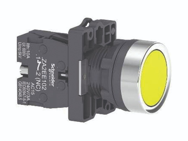 Nút nhấn có đèn báo Ø22 Schneider XA2EW35B1 , 24V AC/DC, 1NO, màu vàng