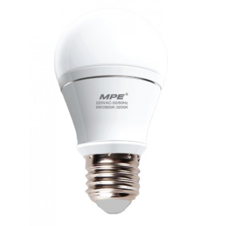 Đèn led bulb 7w mpe LBA-7T, ánh sáng trắng, kích thước Ø60mm x 112mm