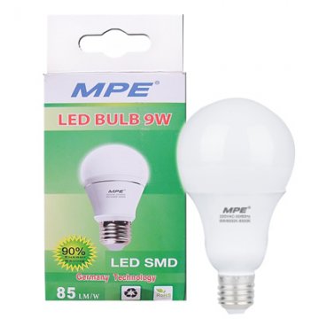 Đèn led bulb 9w mpe LBL-9T,ánh sáng trắng, kích thước φ70mm x 128mm