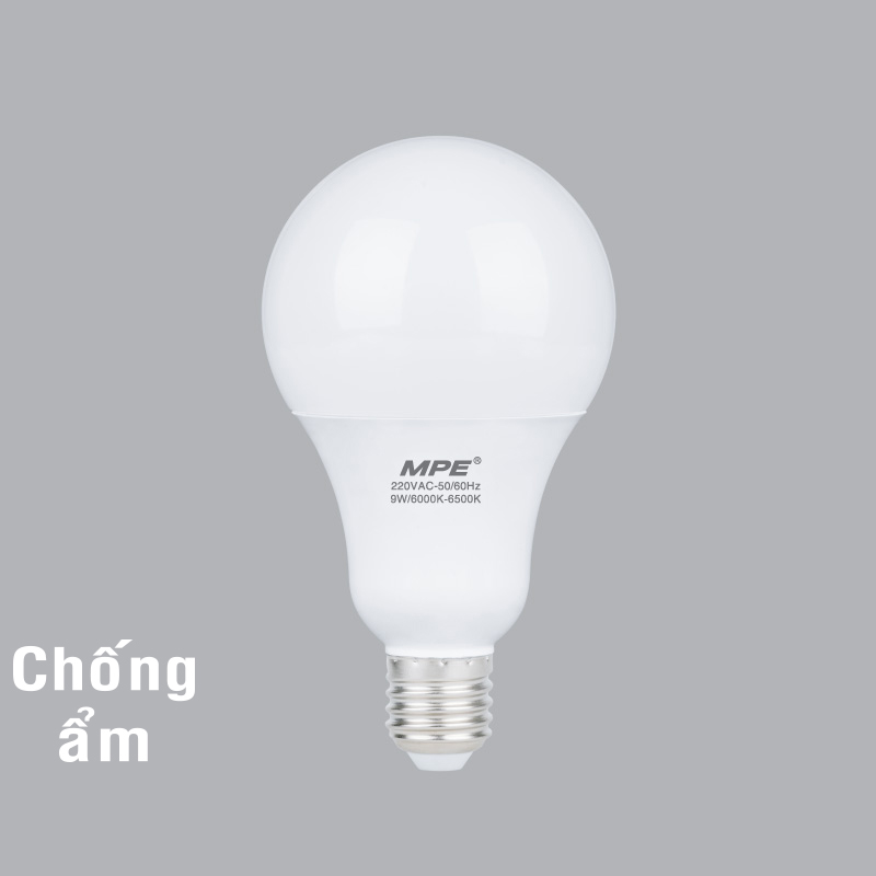 Đèn led bulb 9w mpe LBL2-9T, ánh sáng trắng, kích thước φ70mm x 128mm