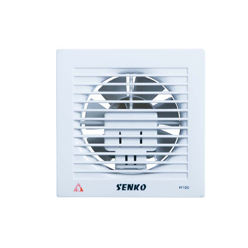 Quạt hút gắn tường senko h100, công suất 25w, điện áp 220v, màu trắng, lưu lượng gió 27m3/phút