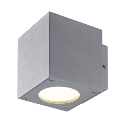Đèn Gắn Tường Trang Trí Ngoài Trời LED Nanoco NBL2541B, hình trụ vuông, màu xám đậm, ánh sáng vàng