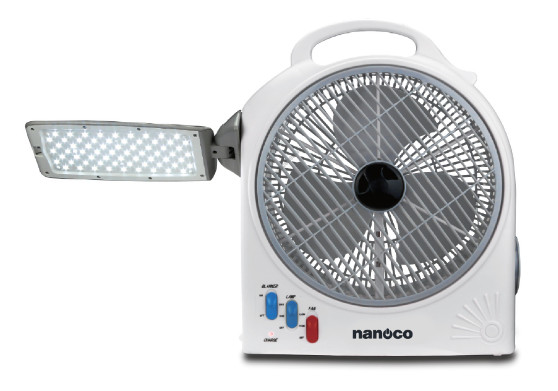 Quạt hộp sạc đèn LED Nanoco NRF1277, 6W, AC 220V/50Hz/9W, sử dụng 4-6h