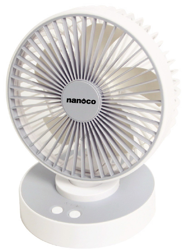 Quạt sạc điện Nanoco NRF6215W, 5W, 180 x 150 x 220mm, màu trắng