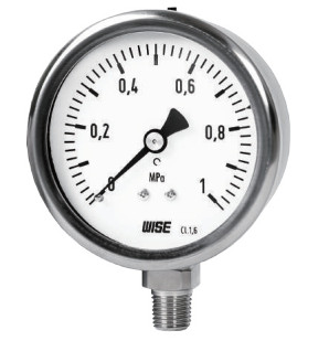 Đồng hồ đo áp suất Wise P255-100B, mặt 100, không có dầu glycerin, dải đo - 76CmHg-35Kgf