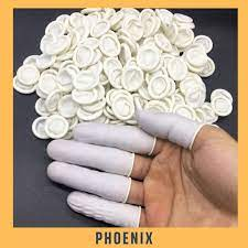 Bao ngón tay cao su y tế gói 500g bao ngón tĩnh điện ngăn ngừa mồ hôi vết bẩn, 1 gói 500g màu trắng Oem-3183