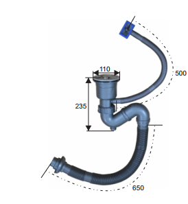 Bộ xi phông ống xả chậu rửa bát Zento XP318