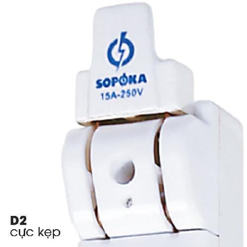 Cầu dao đế sứ SOPOKA 15A-2P D2H