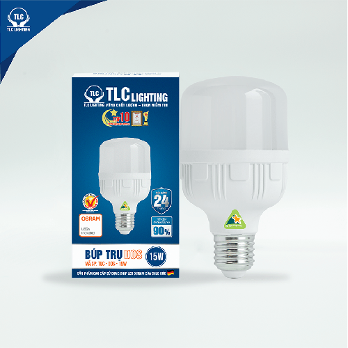 Đèn LED búp trụ DOS 15W TLC, TLC-DOS-15W-T, ánh sáng trắng