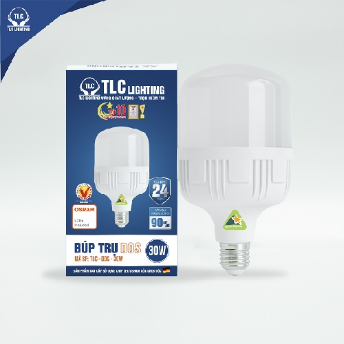 Đèn led búp trụ 30W DOS TLC-DOS-30W, ánh sáng vàng