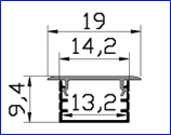 Thanh nhôm profile T1910, cây dài 3m OEM-2846 T1910