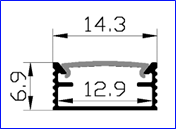 Thanh nhôm profile U1407, cây dài 2m  0EM-2846 