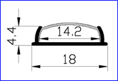 Thanh nhôm profile U1804, cây dài 3m OEM-2846 U1804