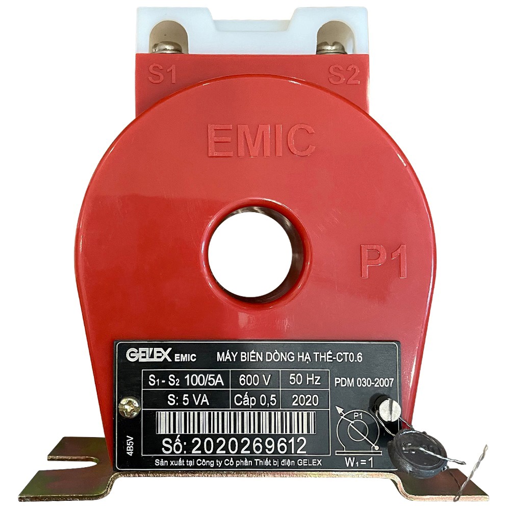 Biến dòng đo lường hạ thế Emic CT0.6 100/5A - 600VAC ( kiểu EM4H01 - 1 tỷ số )