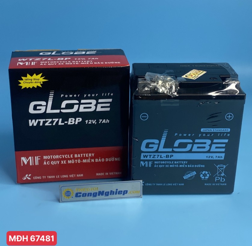 Bình ắc quy khô GLOBE WTZ7L-BP ( 12v-7Ah )
