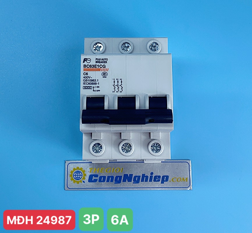 Cầu dao tự động 3P FujiElectric BC63E1CG- 3P006, 6kA 6A