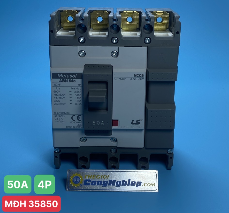 Cầu dao tự động MCCB (Aptomat) LS ABN54c 50A, khối 4 pha