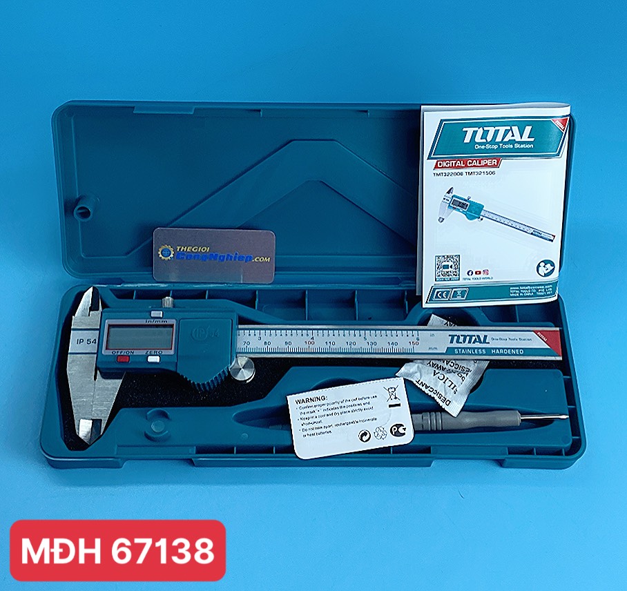 Thước cặp điện tử IP54, 0-150mm/0.01mm Total tools TMT321506