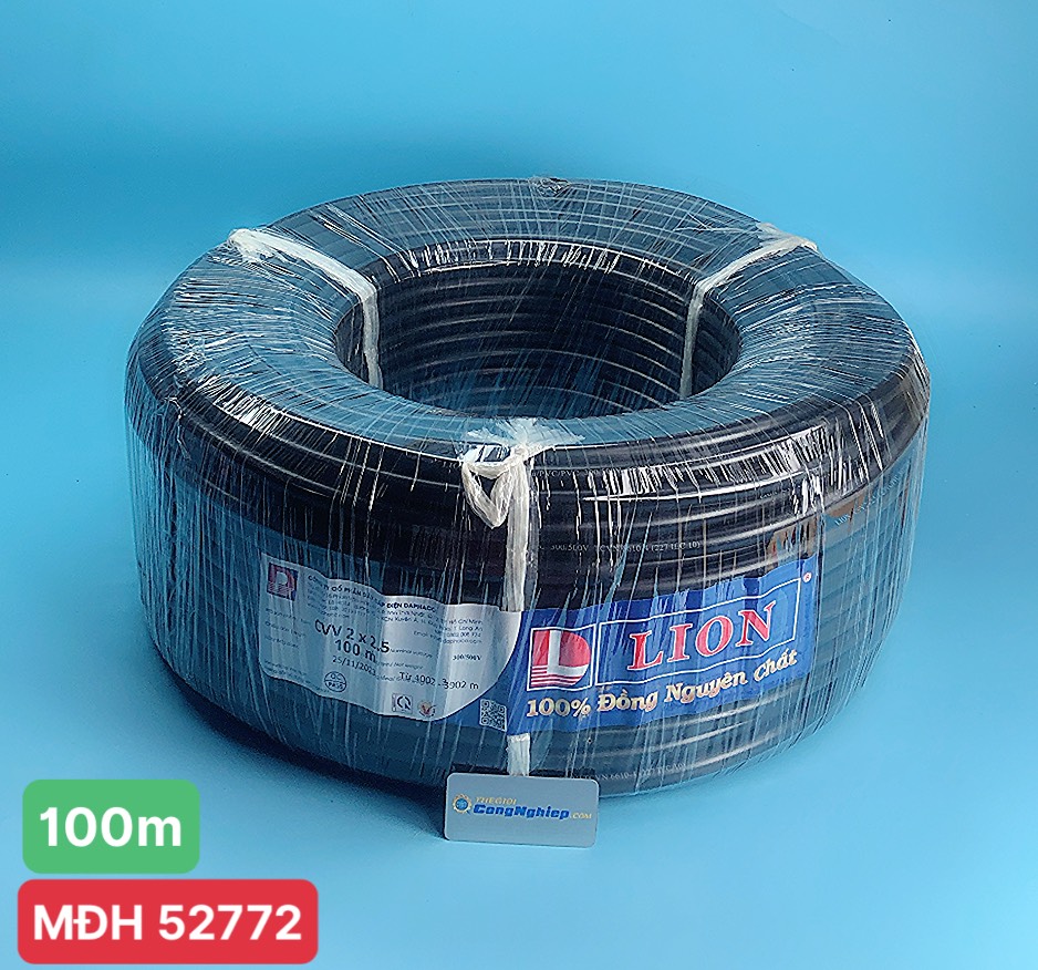 Cáp điện lực 2 lõi, LION CVV 2x2.5mm2, ruột đồng, cách điện PVC, vỏ PVC