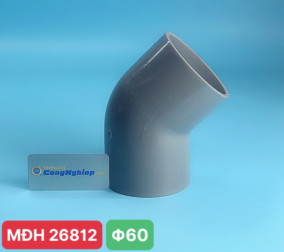 Co 45⁰ nhựa cứng PVC Bình Minh Φ60M, áp suất PN6 Bar.