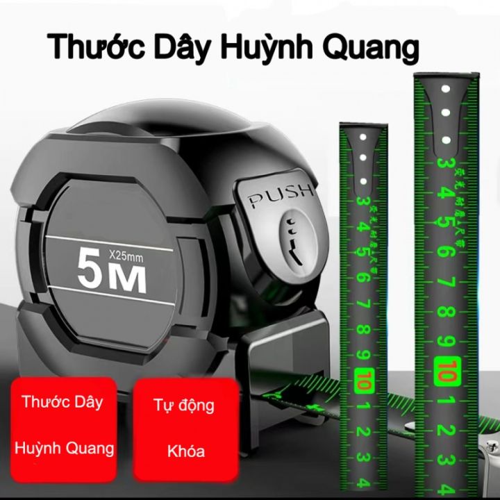 Thước dây thép huỳnh quang 10m rộng 25mm