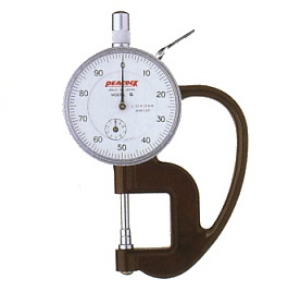 Đồng hồ đo độ dày peacock G-1A, dải đo 0 - 10 mm, độ chia 0.01 mm, độ sâu họng 20 mm.